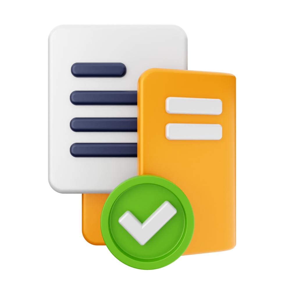 A document with a check mark and a green check mark png