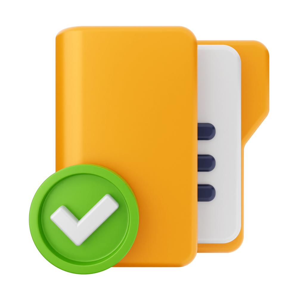 A folder with a green tick and a folder icon png