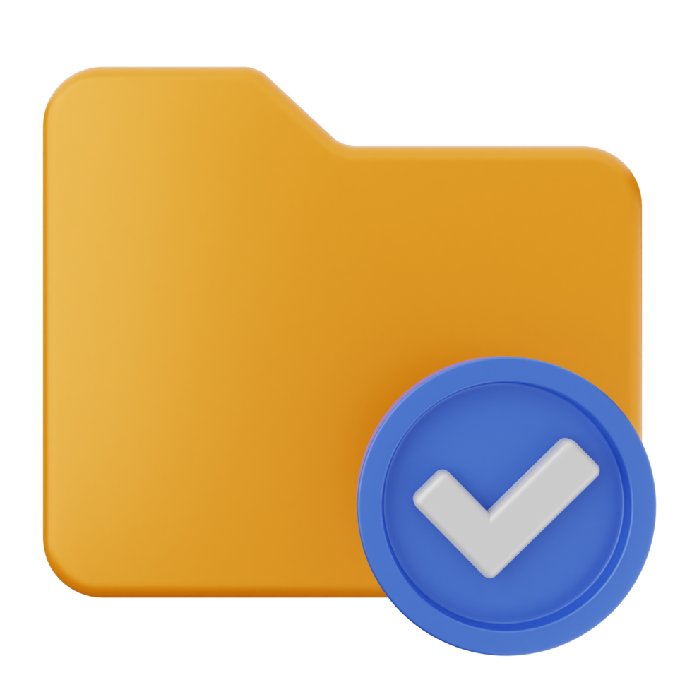 A folder with a tick mark on it png