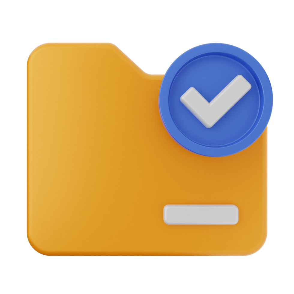A folder icon with a tick mark on it png