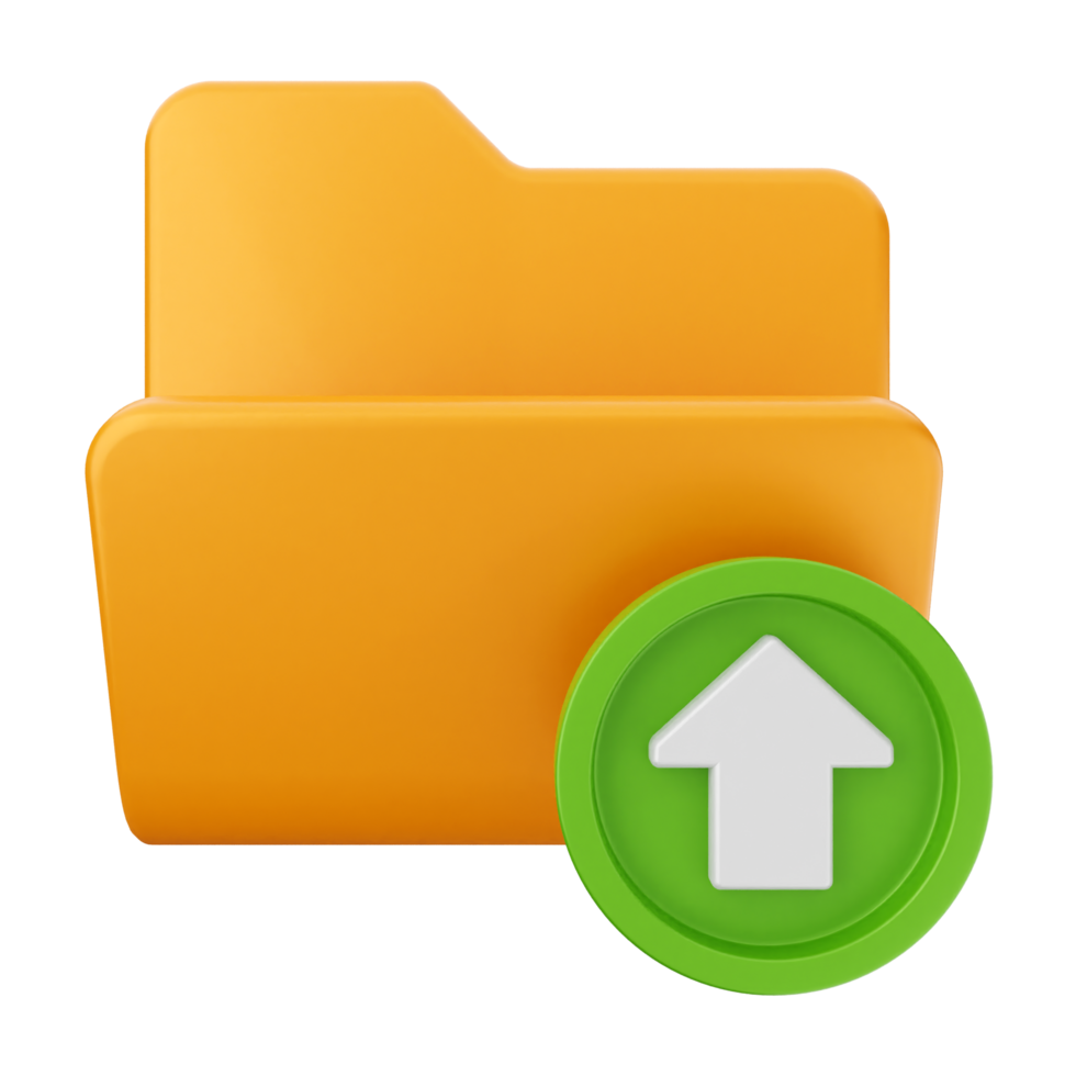 An orange folder with an arrow pointing up png