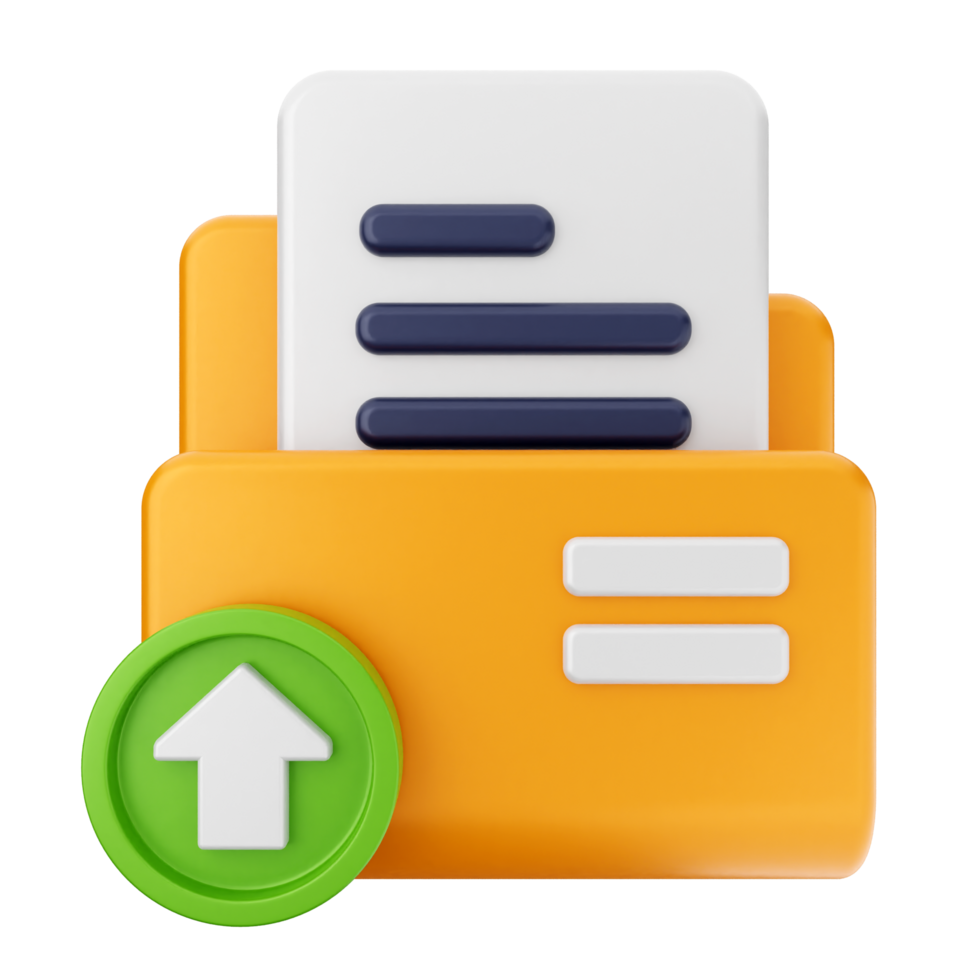 A folder with a green arrow and a document png