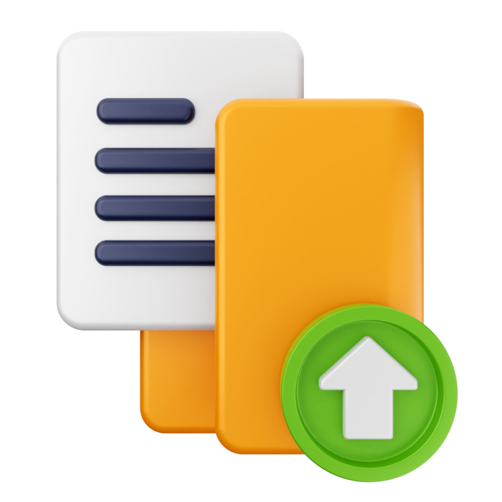 A file with an arrow pointing up and a file with a green arrow png