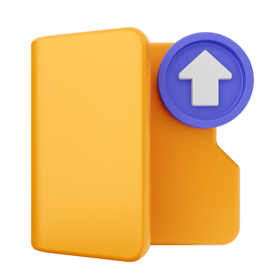 The folder icon is orange and has an arrow pointing up png