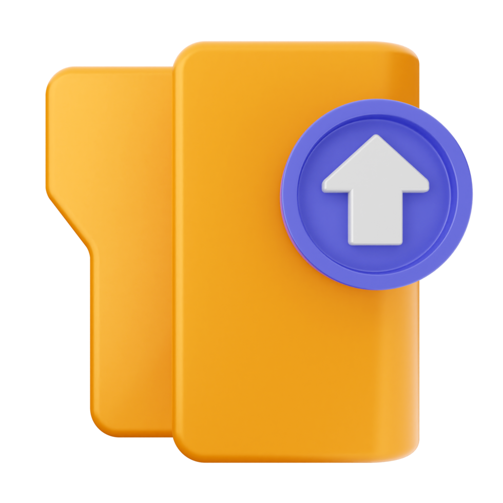 The orange folder icon with an arrow pointing up png