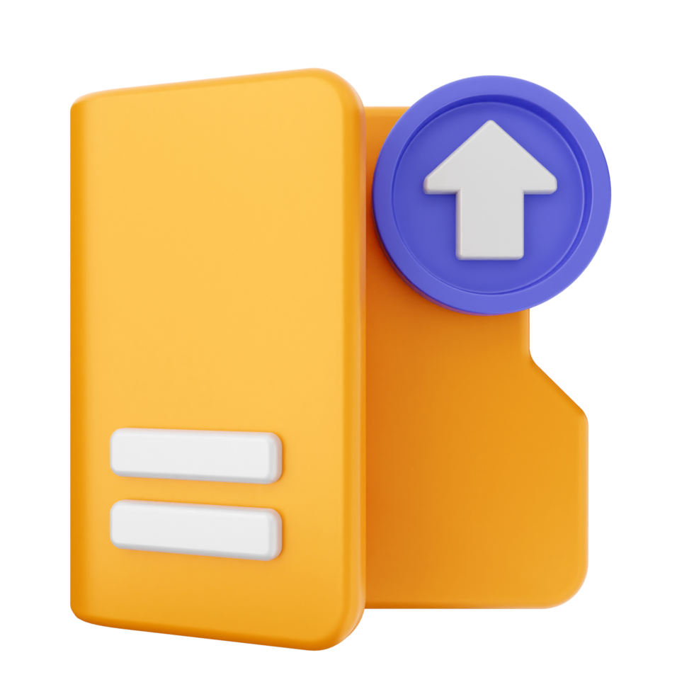 A folder with an arrow pointing up and a purple icon png