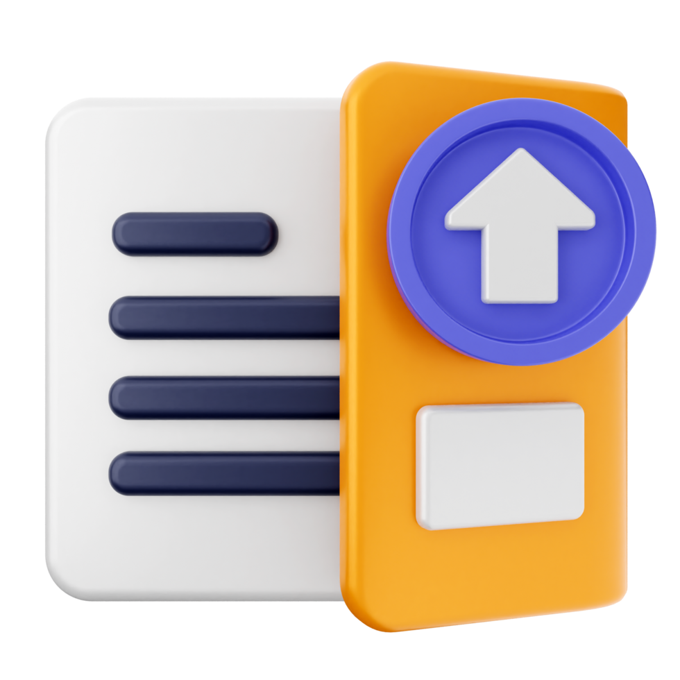 A file with an arrow pointing up and a blue button png