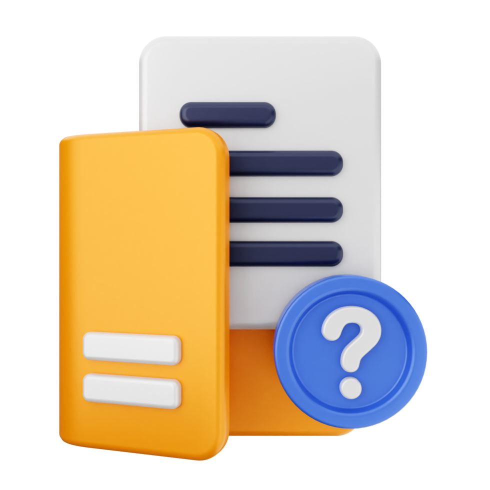 The document and the question mark icon png