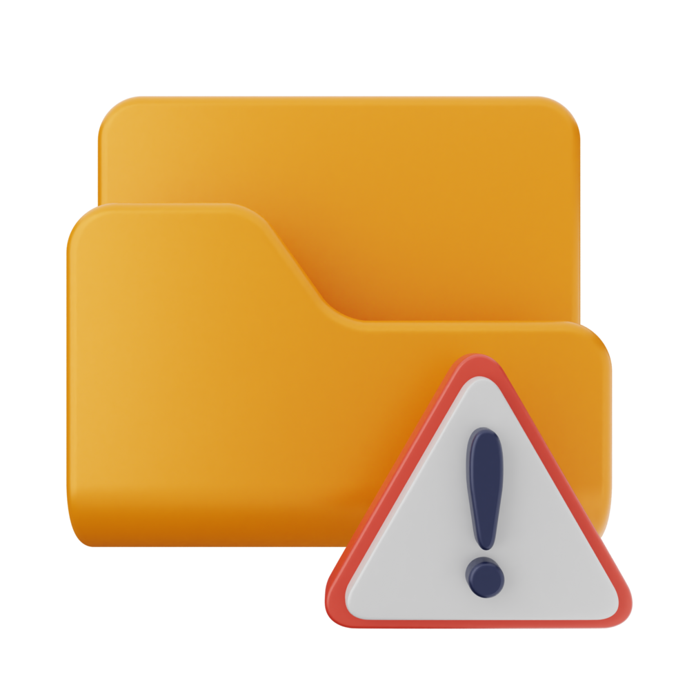 An orange folder with a warning sign png