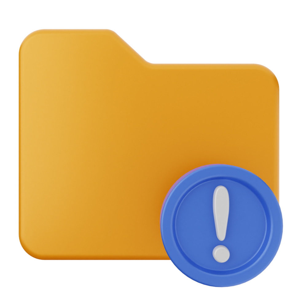 A folder with an exclamation mark on it png