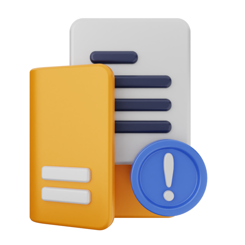 A folder with a note and a blue button png
