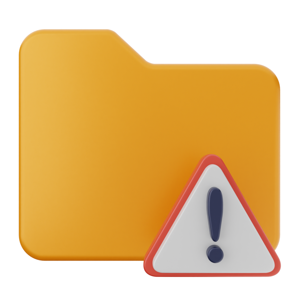 A folder with a warning sign and an orange folder png