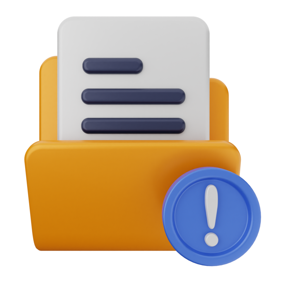 A folder with a file and an exclamation mark png