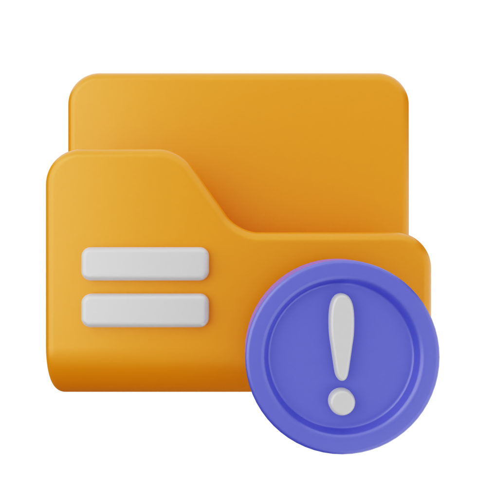 A folder with an exclamation mark and a file png