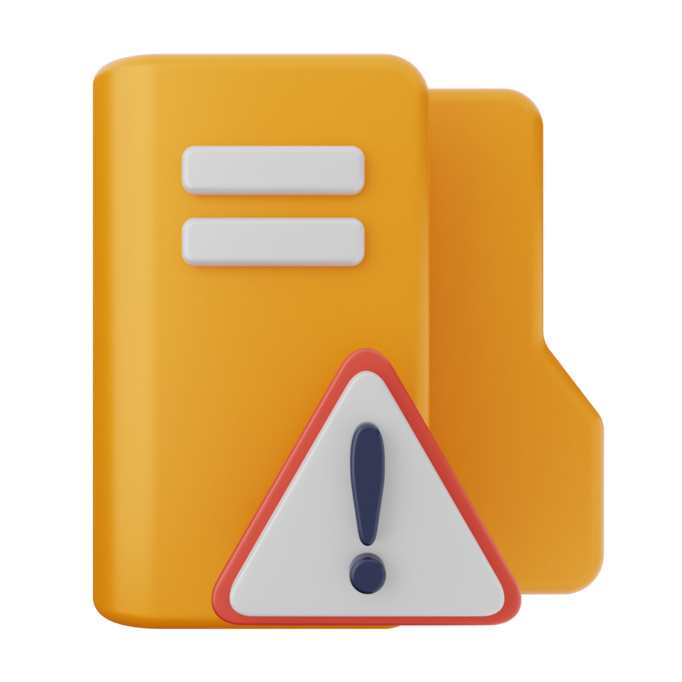 A folder with a warning sign and a folder icon png