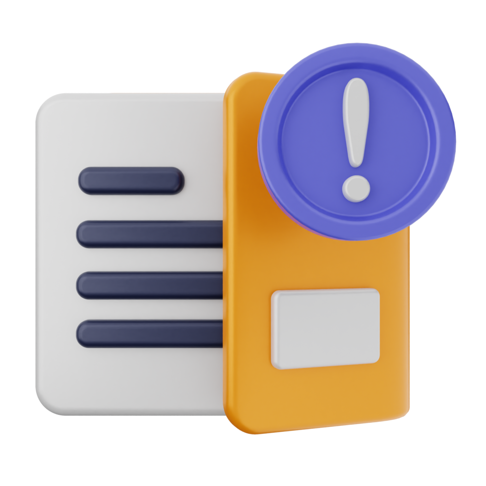 A file with a yellow exclamation mark and a file with a blue exclamation mark png