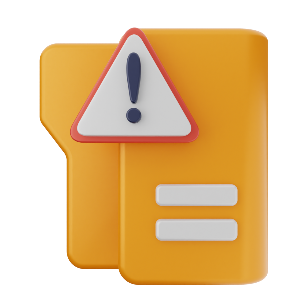 A file folder with a warning sign on it png