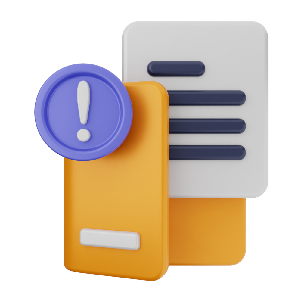A file folder with a note and a blue exclamation mark png
