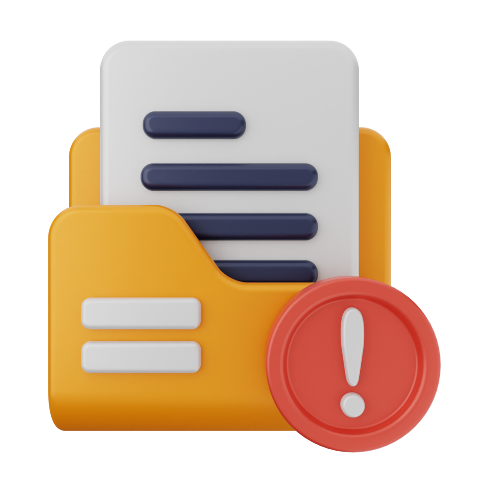 File folder icon with a red exclamation mark png