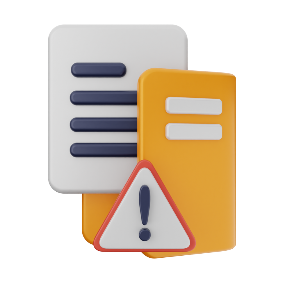 A yellow folder with a red and blue warning sign png