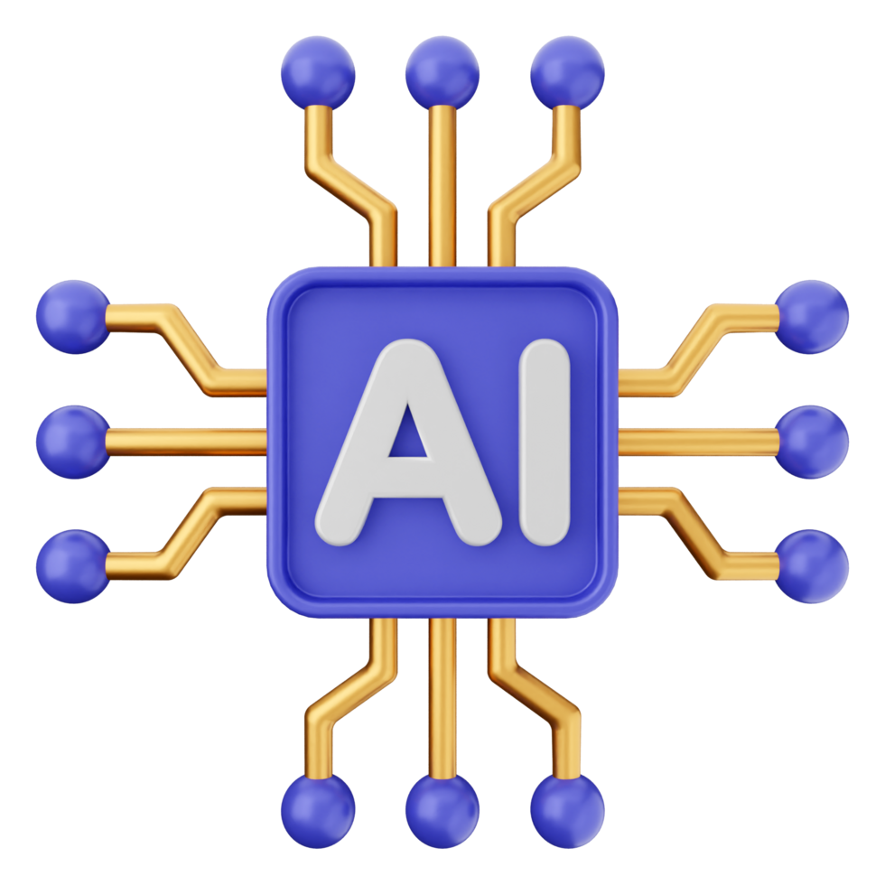 A computer chip with the word ai on it png