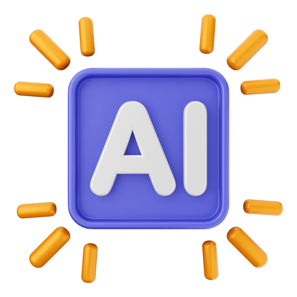 A blue and orange icon with the word ai png