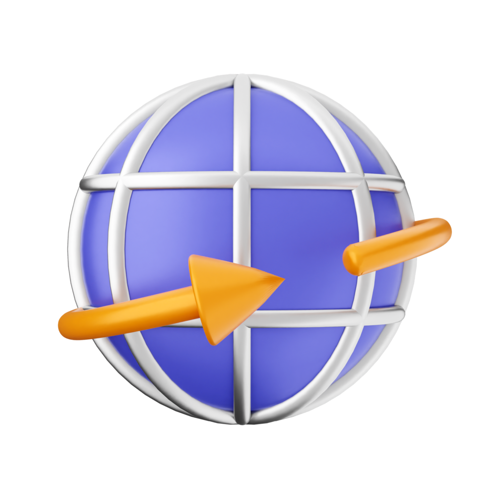 A globe with an arrow pointing to the left png