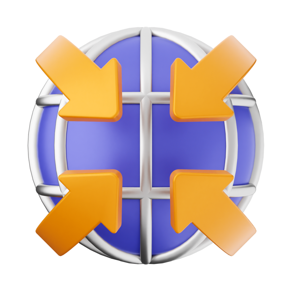 An orange and blue globe with arrows pointing to it png