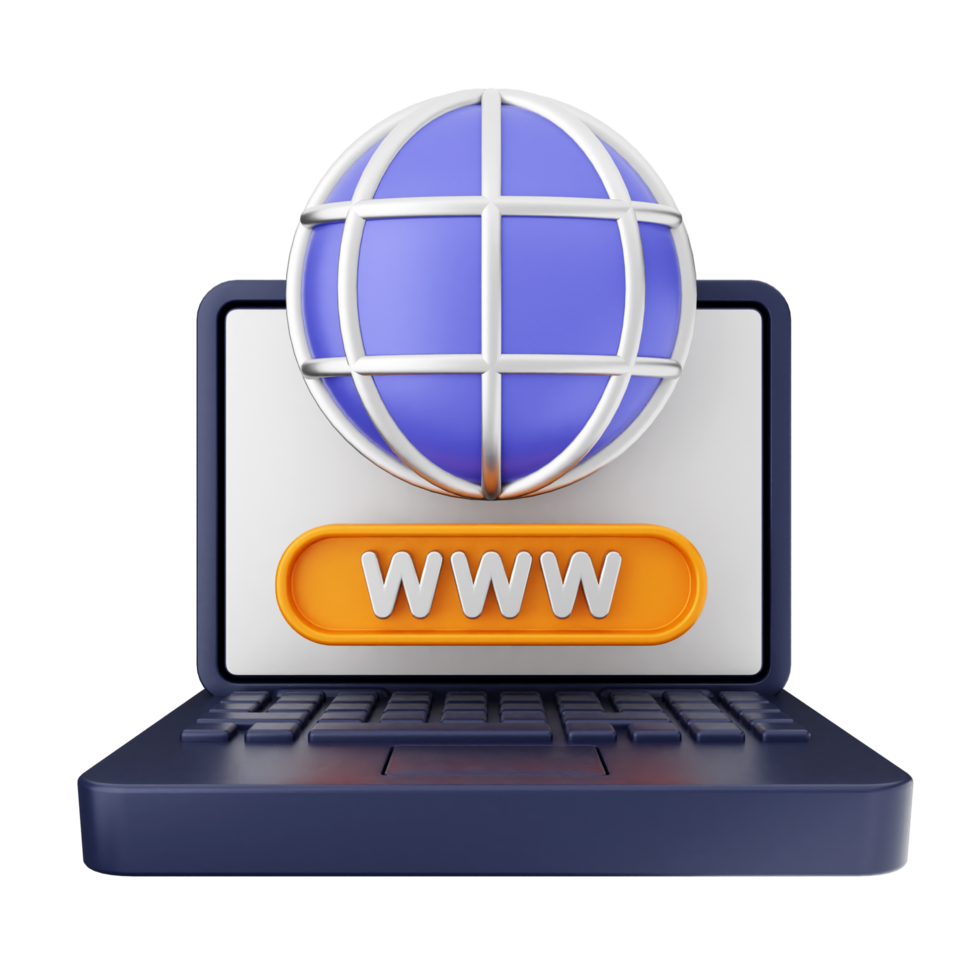 Web site icon on laptop computer png