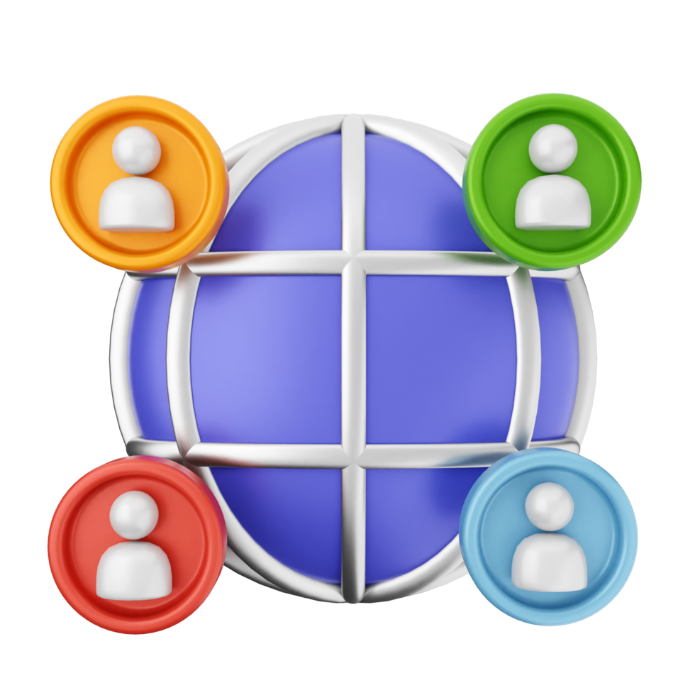 A globe with people around it png