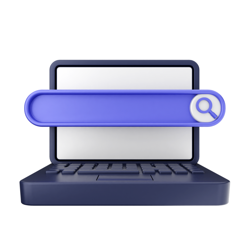 Search icon on laptop computer png