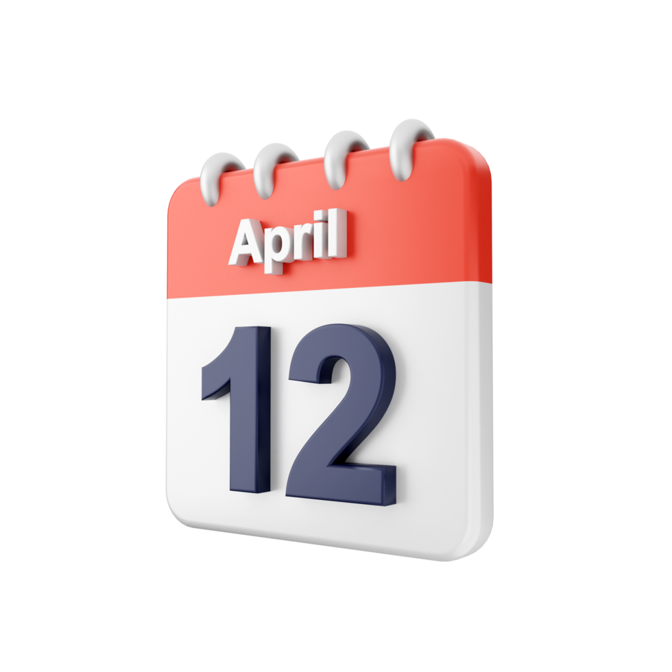 A calendar with the date april 12th png