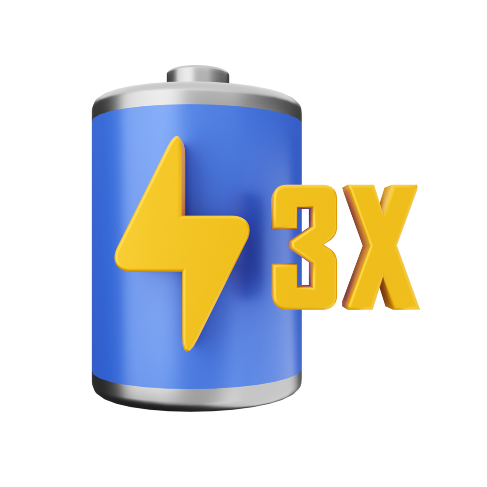 3x battery icon with a blue battery png