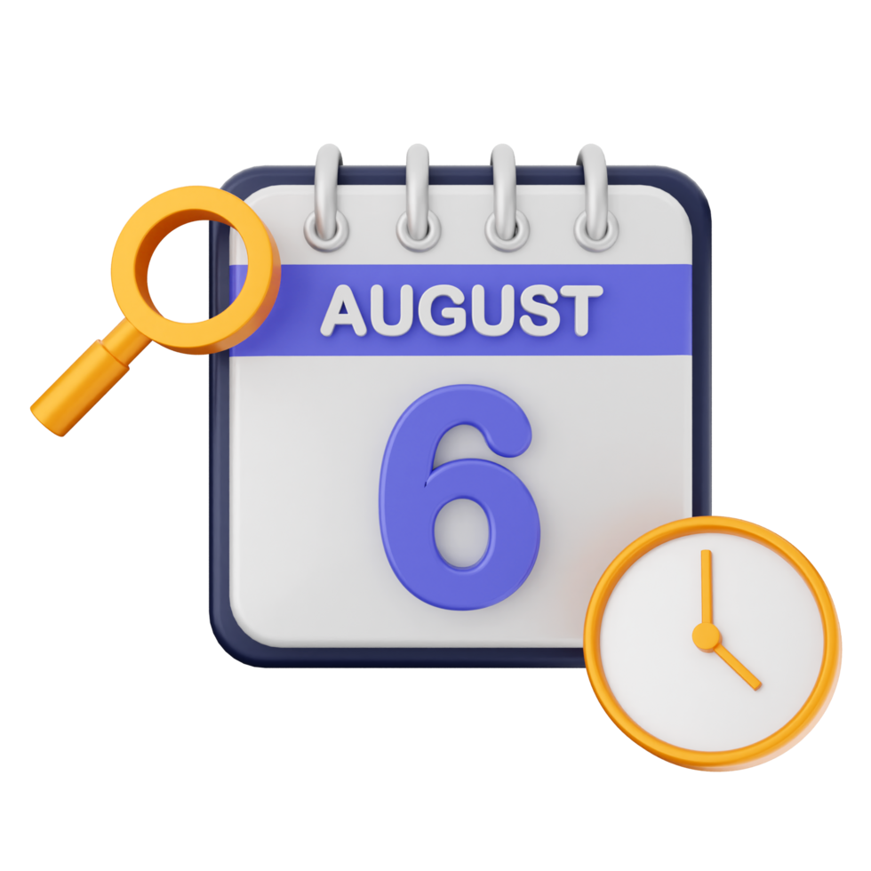 August 6th calendar icon png