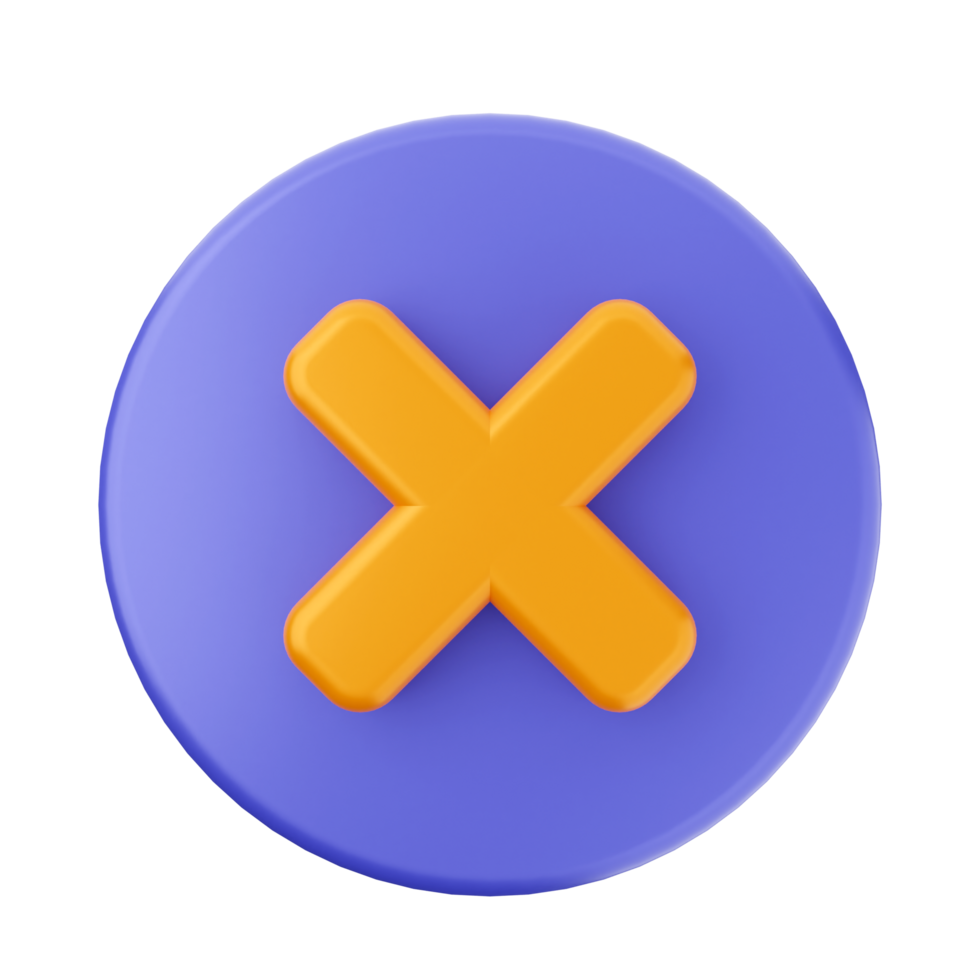 An orange x sign on a blue circle png