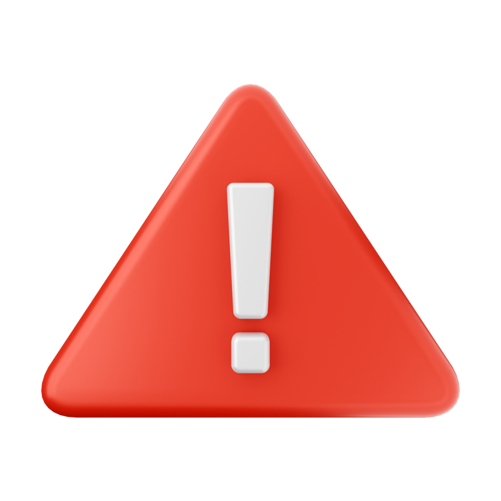 A red triangle with an exclamation sign on it png