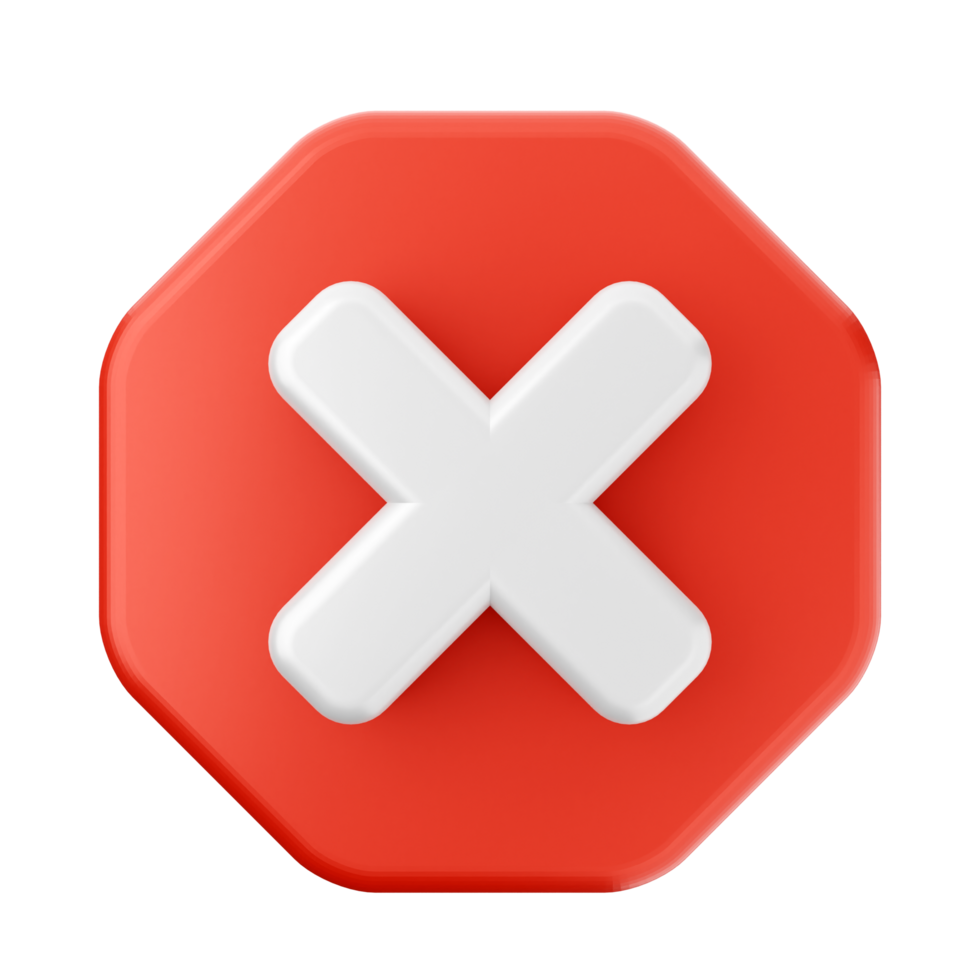 A red stop sign with an x on it png