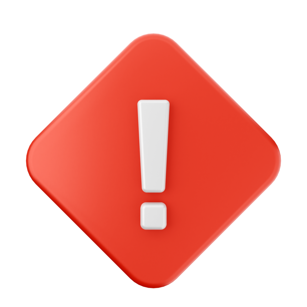 A red diamond with an exclamation sign png