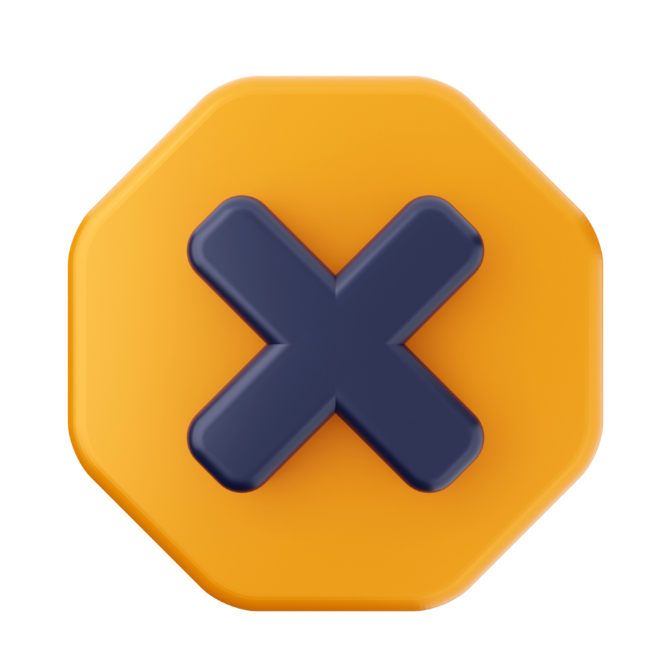 A yellow and blue octagon with an x sign png