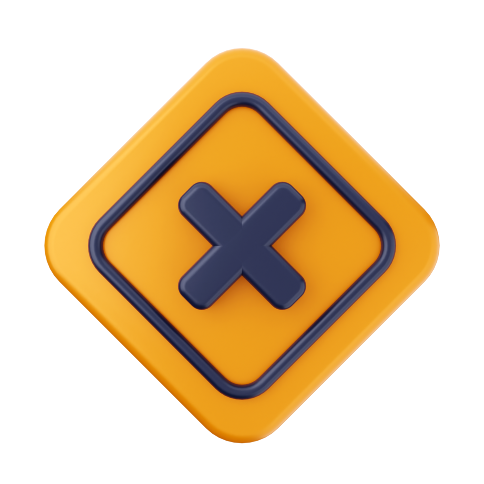 A yellow and blue square with an x on it png