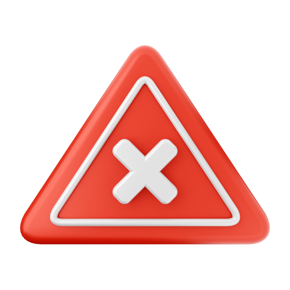 A red triangle with an x symbol on it png