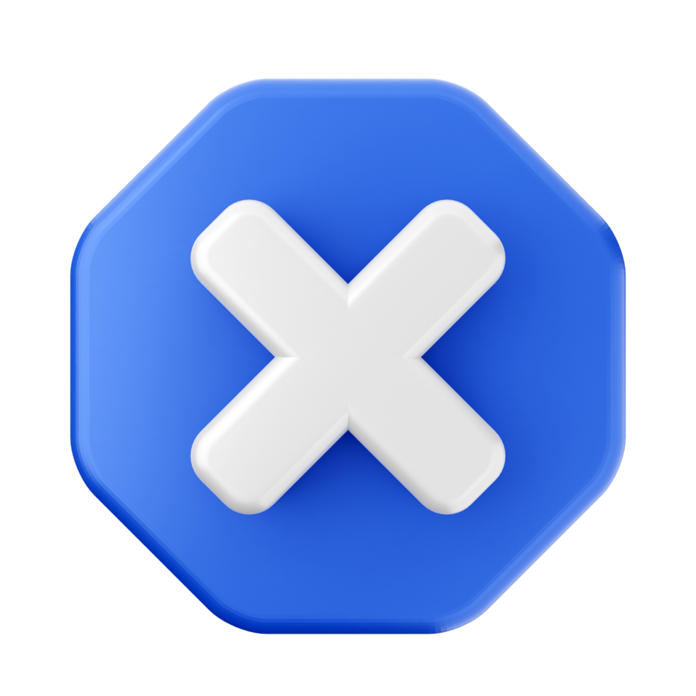 A blue and white x sign with an x on it png