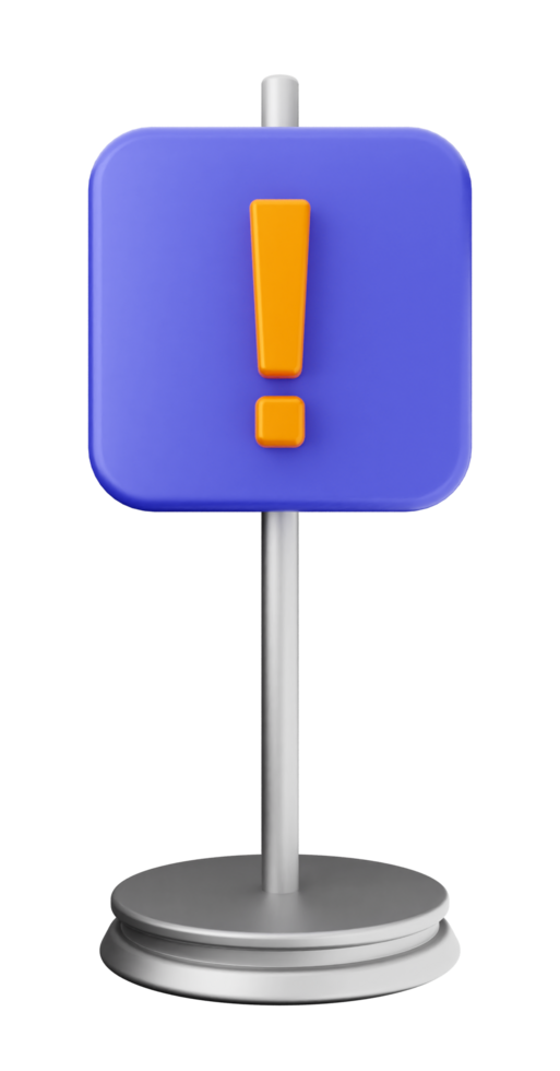 A blue sign with an exclamation point on it png