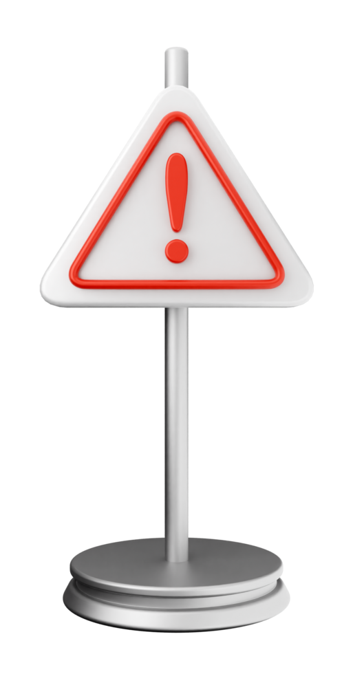 A warning sign with a red exclamation mark on it png