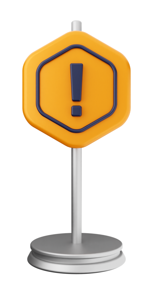 A yellow and blue sign with an exclamation point png