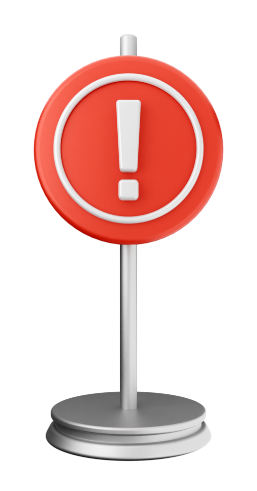 A red and white sign with an exclamation point png