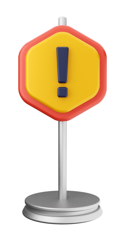 A yellow and red sign with an exclamation point png