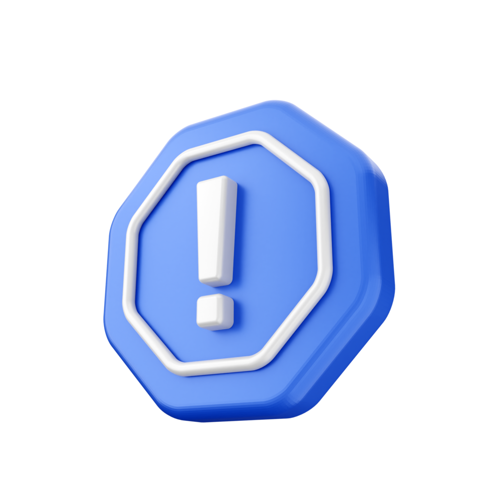 A blue and white exclamation point icon on a black background png
