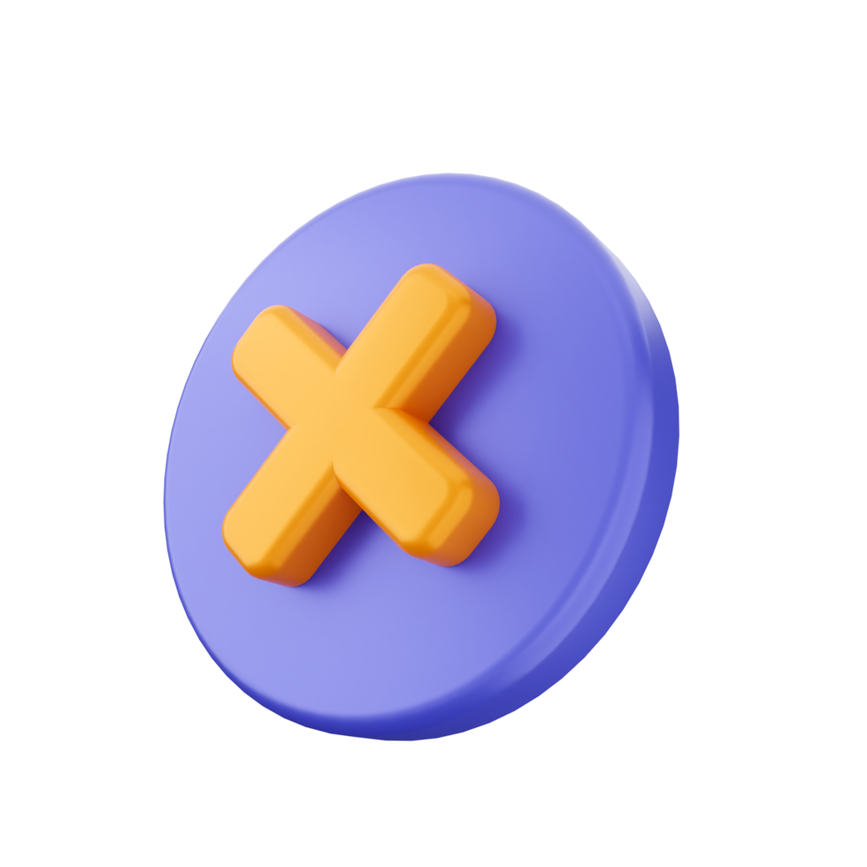 A purple and orange cross on a button png