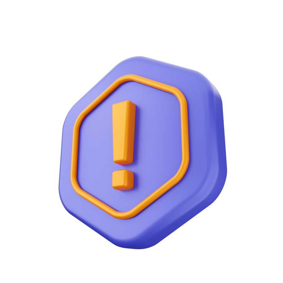 A purple hexagon with an exclamation mark on it png